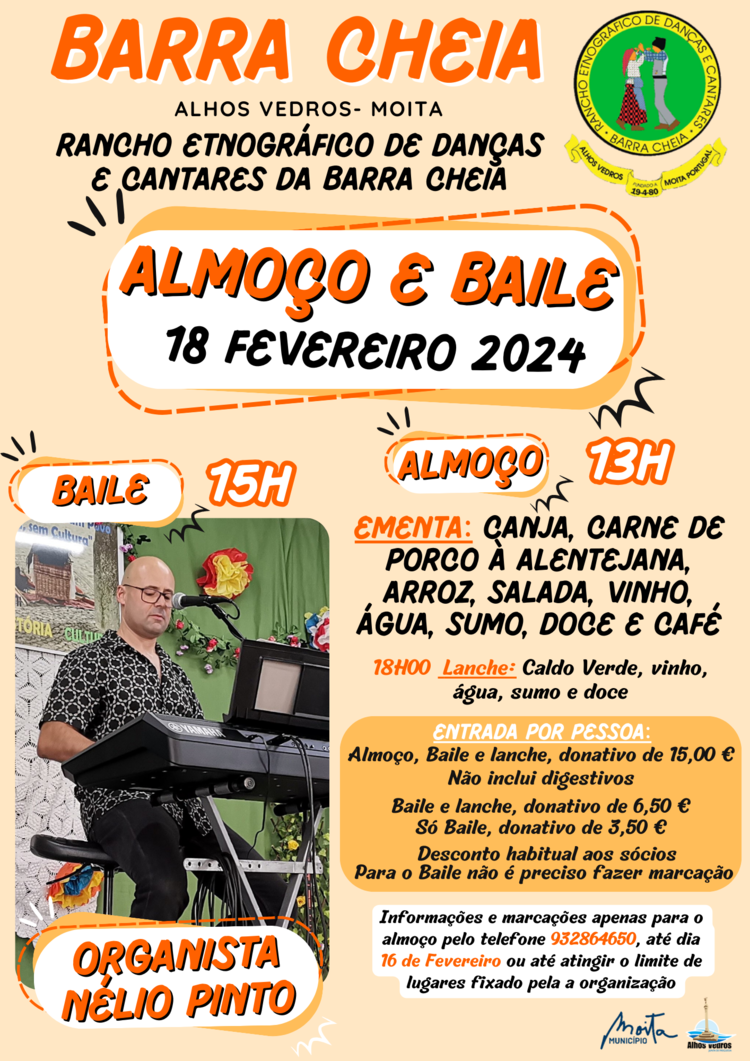 Cartaz Almo&ccedil;o e  Baile 18 Fevereiro 2024
