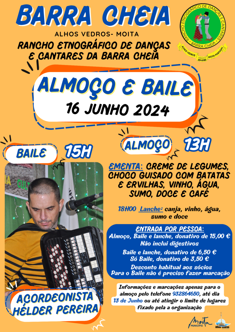Cartaz Almo&ccedil;o e Baile 16 Junho 2024